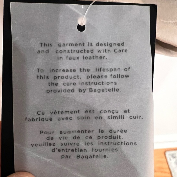 Bagatelle Collection NWT Cropped Faux-Ever Leather Jacket Beige, L - Picture 11 of 16